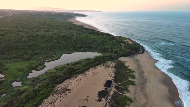 Puerto Escondido Aerial Drone Fly Bacocho Beach Oaxaca Mexico Ocean — Stockvideo
