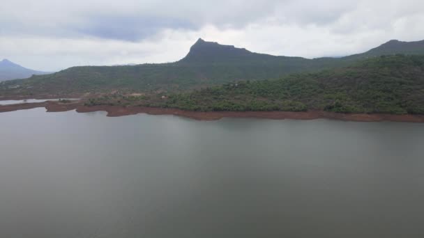 Lonavala Rainy Season View Hill Station River Drone Shot Bird — Video