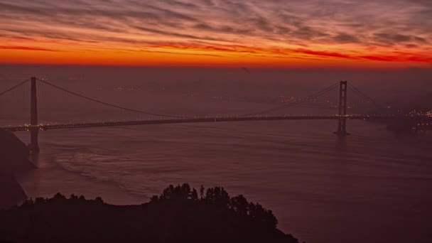 Static Shot Cloud Movement Red Yellow Sky Sunrise Timelapse Well — Vídeo de Stock