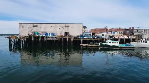 Lobster Boats Portland Maine Harbor — Stok video