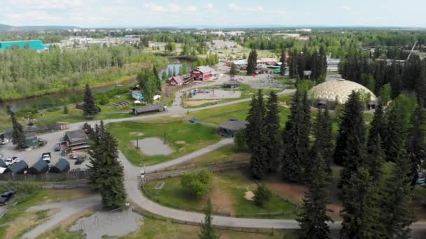 Vidéo Drone Pioneer Park Fairbanks Pendant Journée Été — Video