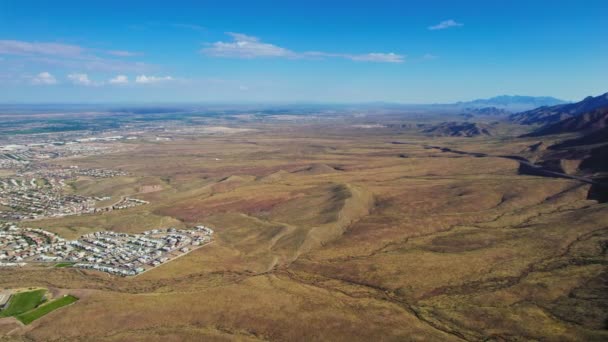 Northwest Paso Texas Usa Aerial Drone View Empty Desert Landscape — kuvapankkivideo