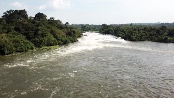 Drone View Beautiful Nile River Jinja Uganda Victoria Lake — Stock video