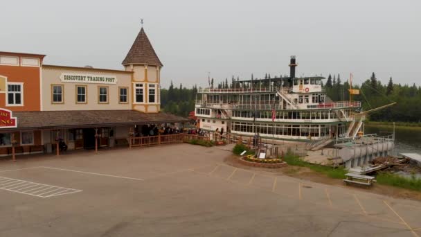 Drone Video Riverboat Discovery Chena River Fairbanks Summer Day — Stock videók