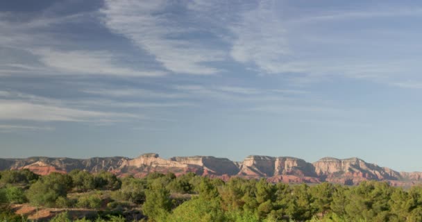 Bottom Weight Static Shot Sedona Red Rock Mountains Blue Sky — Stock Video