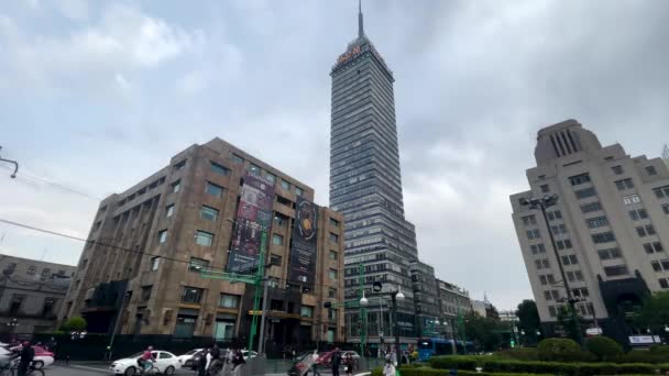 Shot Downtown Mexico City Front Latinoamericana Tower — Stockvideo