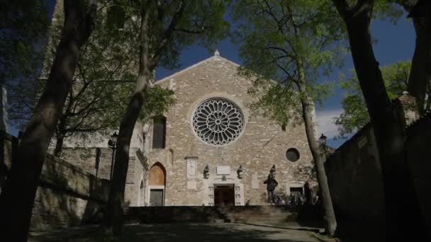 Facade View Saint Giusto Catholic Historical Church Trieste Italy — Vídeo de Stock