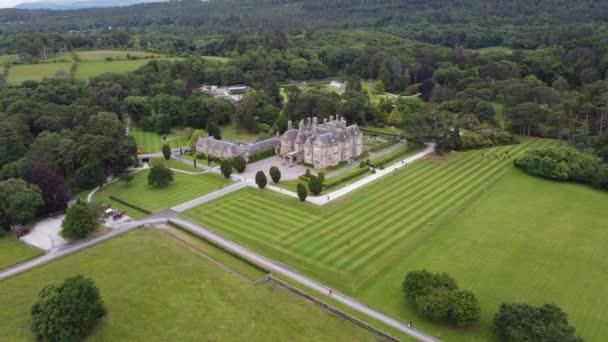 Muckross House Gardens Ring Kerry Ireland Rising Drone Aerial View — Stockvideo