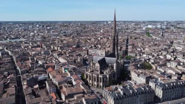 Aerial View City Bordeaux France Daytime Drone Shot — Video Stock