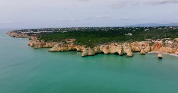 Flyfoto Fra Algarve Kysten Portugal – stockvideo