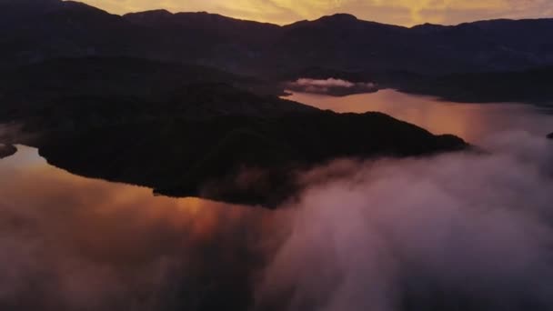 Sunset Clouds Bovilla Lake Albania — Vídeo de stock
