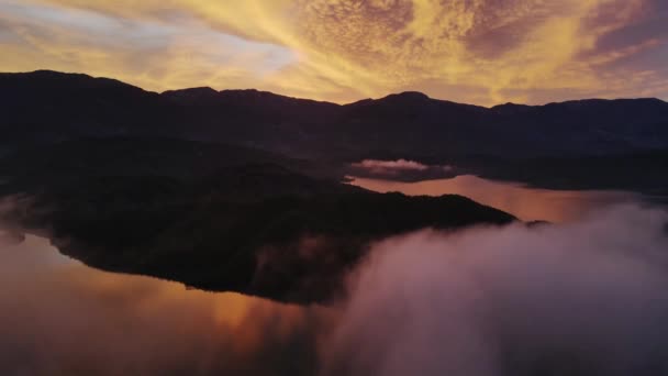 Sunset Lake Bovilla Albania — Stock Video