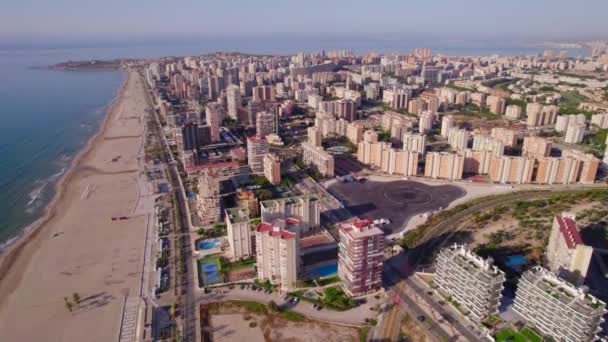 San Juan Playa Plajının Panoramik Havası Gündoğumunda Spanya Nın Alicante — Stok video