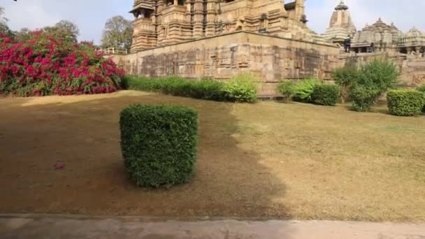 Panoramatický Záběr Chrámu Kandariya Mahaděva Chrámu Western Group Temples Khajuraho — Stock video