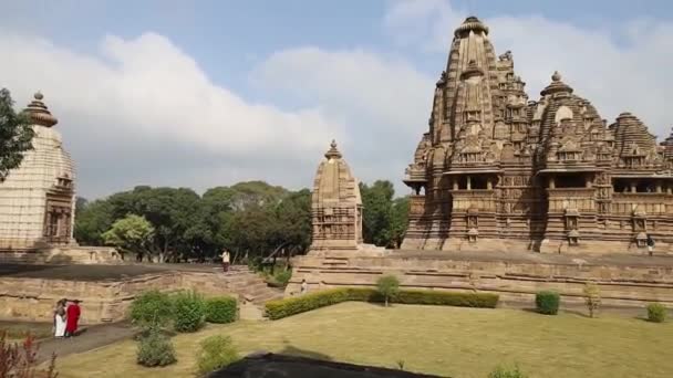 Vishwanath Temple Panoramic Shot Khajuraho Madhya Pradesh — Stock video