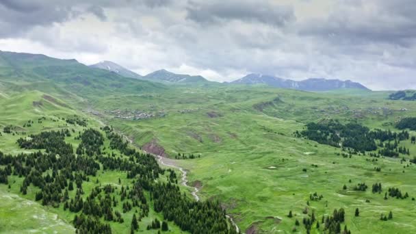 Done Flight Beautiful Mountain Expanse Green Hills — Video Stock