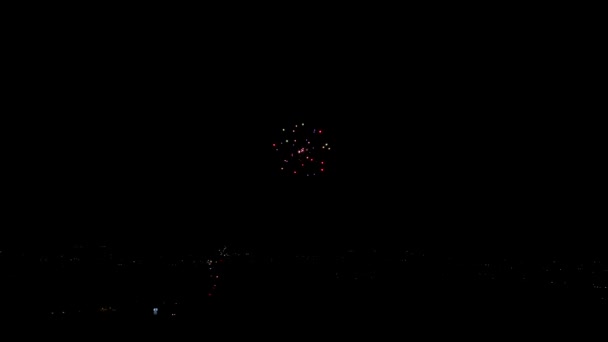 Fireworks Exploding Night Sky Celebration — Stok Video