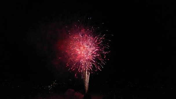Firework Finale Celebration Night Sky Background Layer Copy Space — Stock video