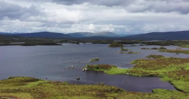 Wild Loch Rannoch Moor Glen Coe Highlands Scotland Aerial — Stock Video