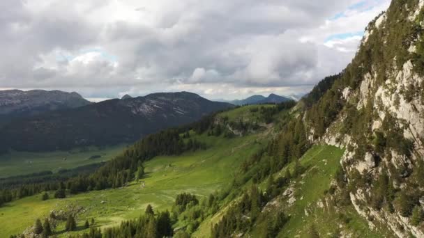 Aerial View Perfect Light French Alps — Video