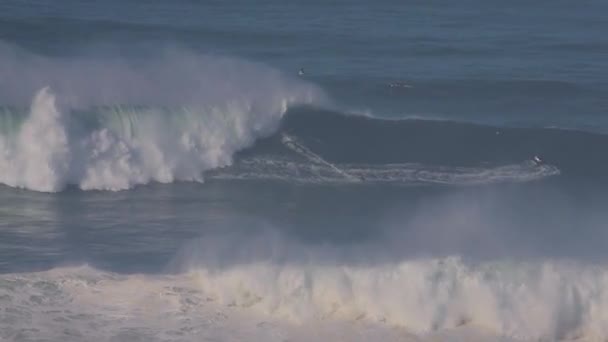 Most Gigantic Waves World Portugal Nazare Huge Ocean Wave Close — Vídeo de Stock