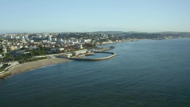 Aerial View Praia Nova Beach Traffic Coast Sunny Pao Arcos — Vídeo de Stock