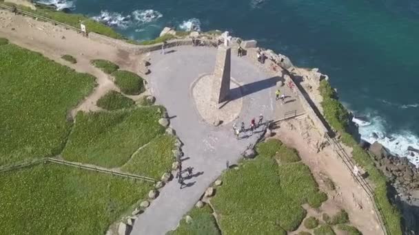 葡萄牙Cabo Roca灯塔 美丽的落日在大海里 — 图库视频影像