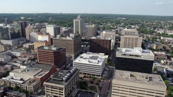 Aerial View City Centre Wilmington Delaware Usa Orbit Drone Shot — Stockvideo