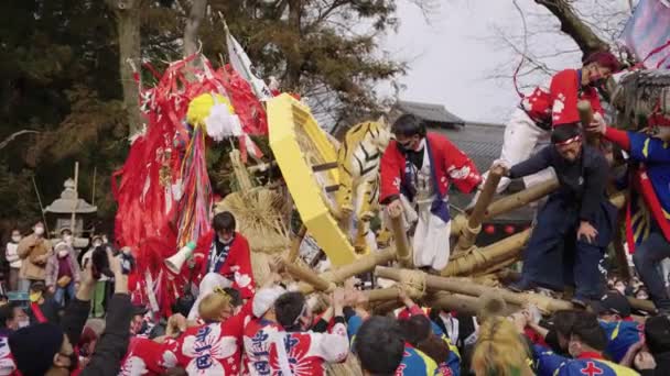 Equipo Batalla Festival Japonés Sagicho Matsuri — Vídeos de Stock