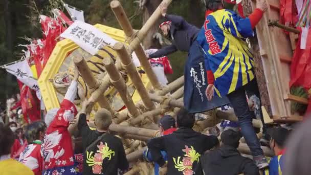 Sagicho Matsuri Teams Fighting Float Battle Hachiman Shrine — 비디오