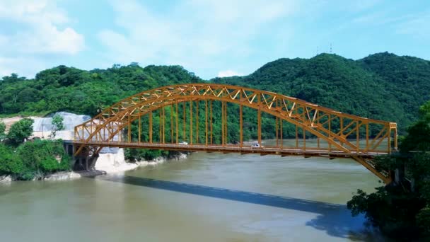 Floden Usumacinta Och Bron Chiapas Mexiko — Stockvideo