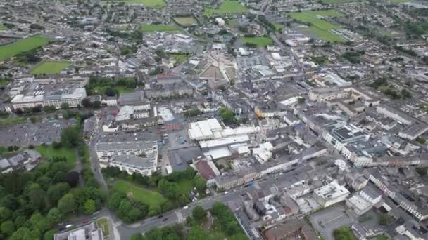 Tralee Town Centre County Kerry Ireland High Drone Aerial View — Stok video