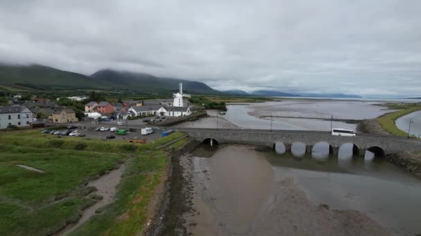 Blennerville Windmill Dingle Peninsula Ireland Panning Drone Aerial View — Stockvideo