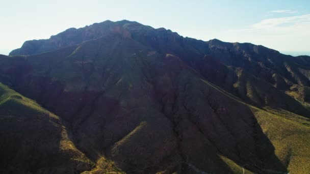 Cinematic Aerial Drone Shot Large Desert Mountain Landscape Texas Mexico — Stockvideo