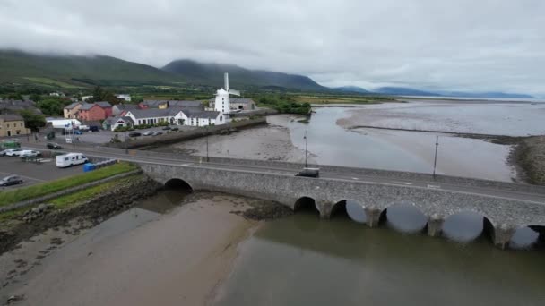 Blennerville Windmill Road Bridge Dingle Peninsula Ireland Drone Aerial View — Vídeos de Stock