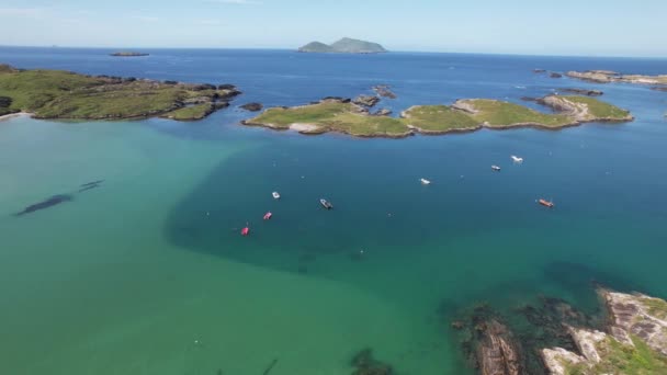 Blue Sea Summer Day Wild Atlantic Coast Republic Ireland Drone — Stock Video