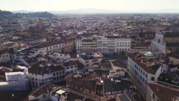 Европейская Архитектура Зданий Итальянском Городе Флоренция Воздушная — стоковое видео
