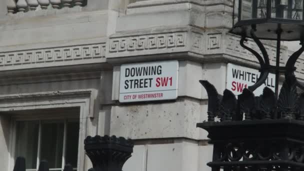 Westminster Londra Daki Downing Street Tabelasına Yakın — Stok video