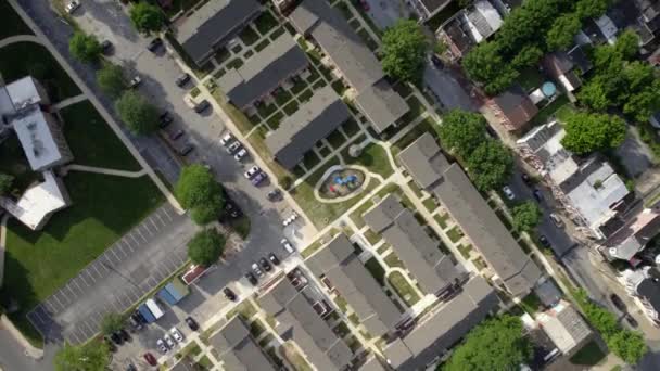 Aerial View Residential Area Wilmington City Delaware Usa Top Drone — Vídeos de Stock