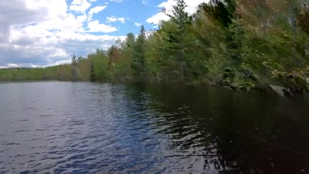 Pov Enquanto Pescador Que Está Fora Câmera Lança Uma Isca — Vídeo de Stock