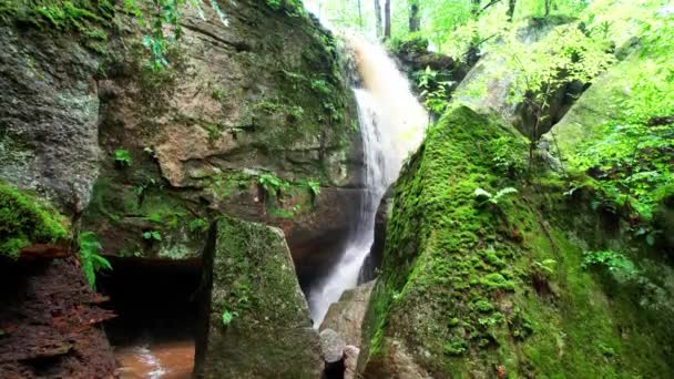 Beautiful View Cascade Falls Sunny Day Nelson Kennedy Ledges State — Stok video