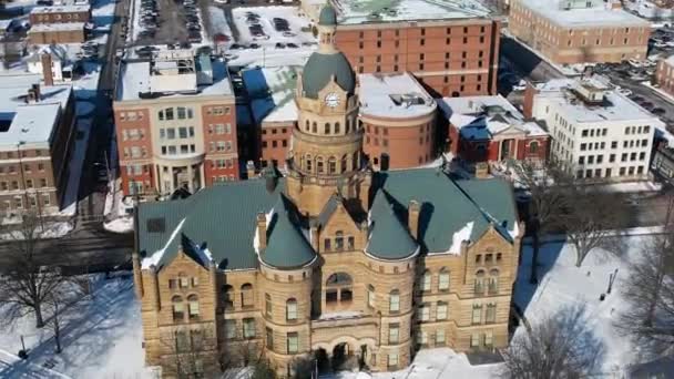Trumbull County Court House Winter Landscape — Stockvideo