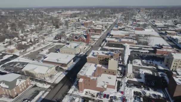 Vista Superior Warren Ohio Inverno — Vídeo de Stock