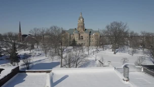 Aerial Drone View Trumbull County Courthouse Warren Ohio Trumbull County — Wideo stockowe