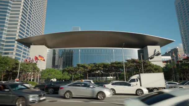 Coex Convention Exhibition Center Gangnam District Seoul Cars Traffic Road — Vídeo de stock