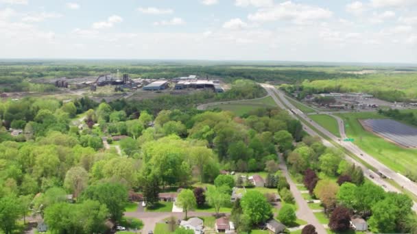 Aerial View Solar Panels Electricity Station Renewable Green Energy — Vídeos de Stock