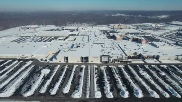 Aerial Shot Nile Ohio Eastwood Which Covered Snow Winter Amazing — 비디오