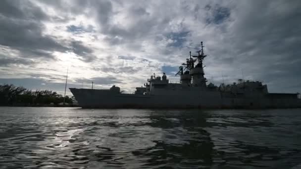 Military Ship Graveyard River — Wideo stockowe