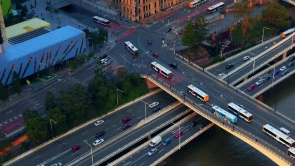 Tráfico Autopista Del Pacífico Con Autobuses Que Conducen Desde Victori — Vídeos de Stock