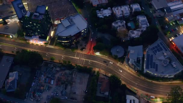 Letecký Pohled Provoz Noci Toowong City Brisbane Queensland Austrálie — Stock video